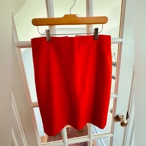 JCrew Orange Wool and Viscose Pencil Skirt